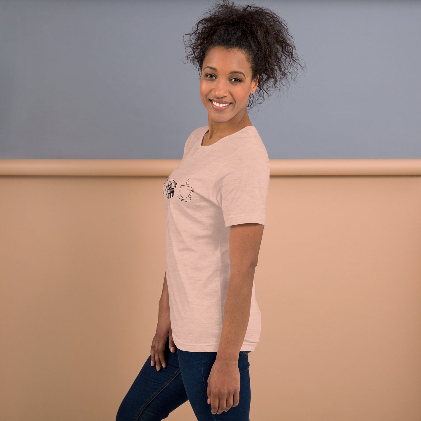 Cat Books Tea Unisex t-shirt