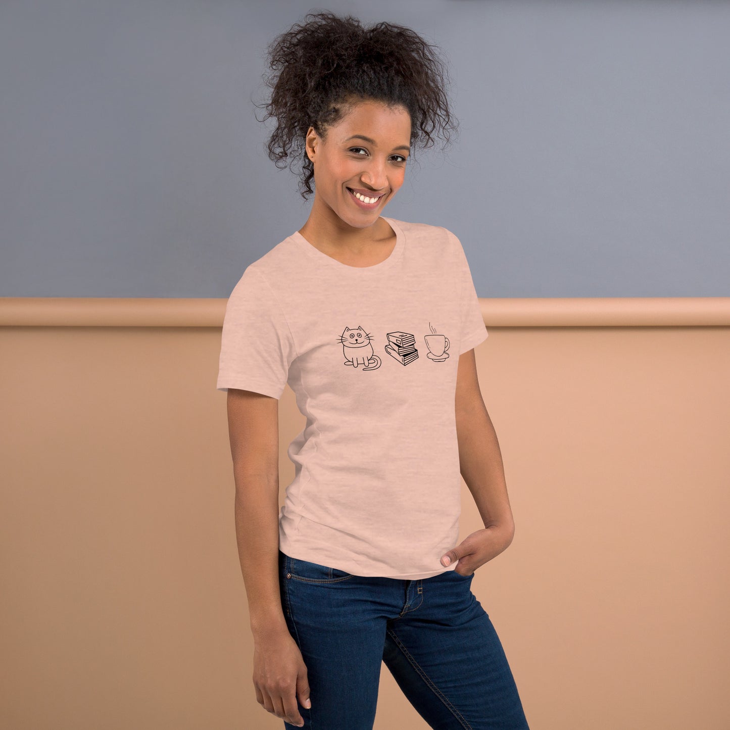 Cat Books Tea Unisex t-shirt
