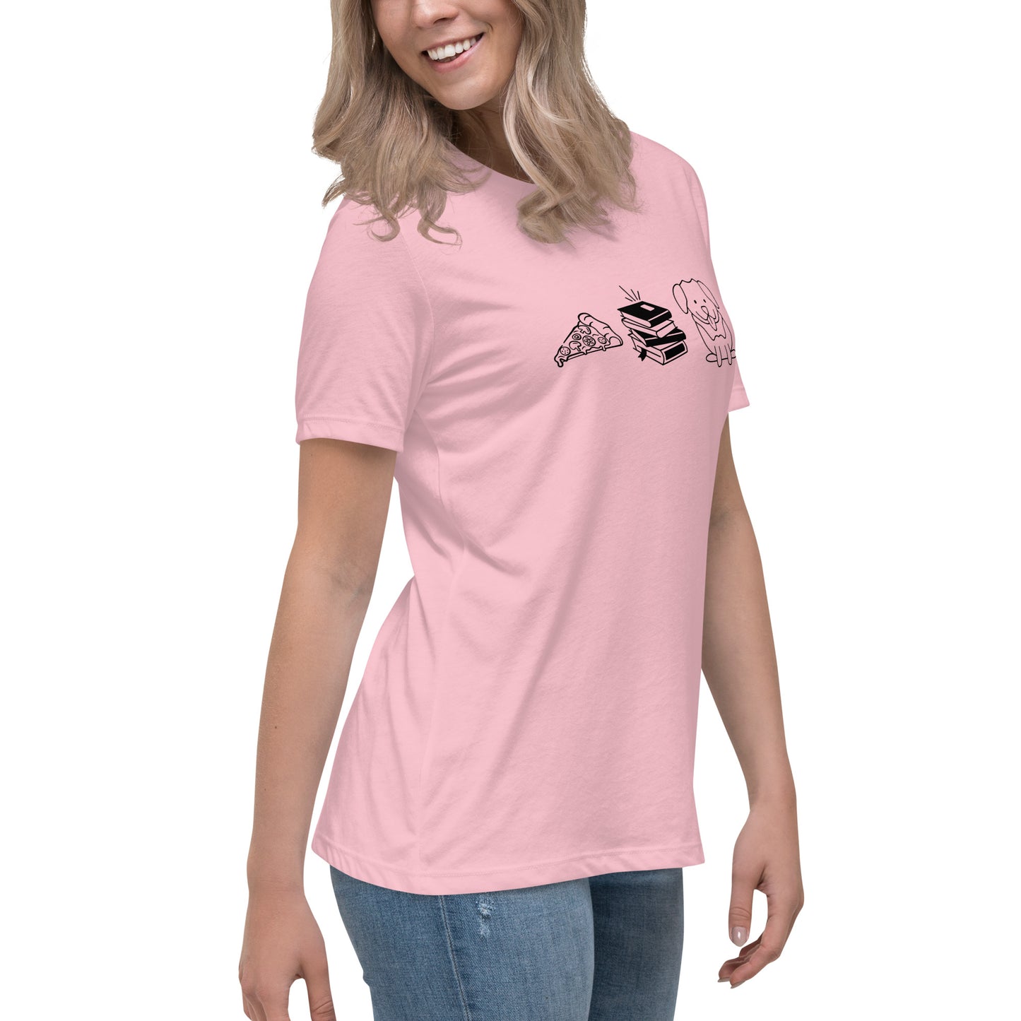 Pizza Books Dogs Women's Relaxed T-Shirt