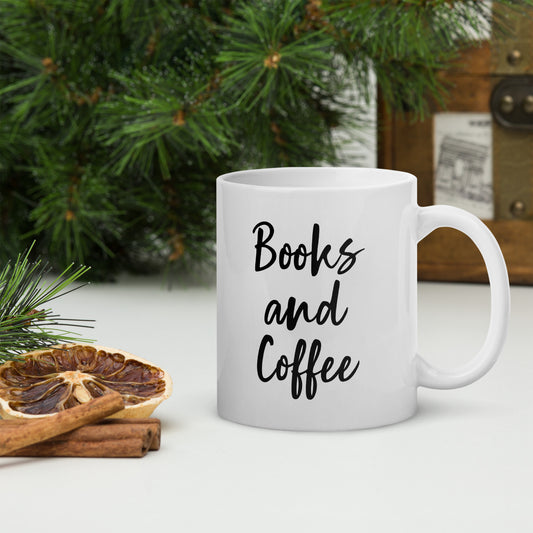Books and Coffee glossy mug