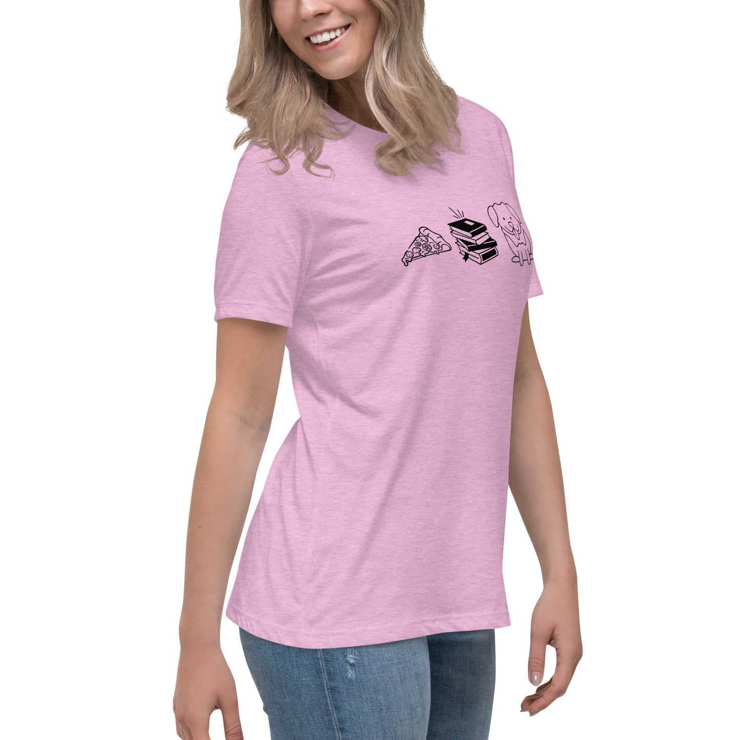 Pizza Books Dogs Women's Relaxed T-Shirt